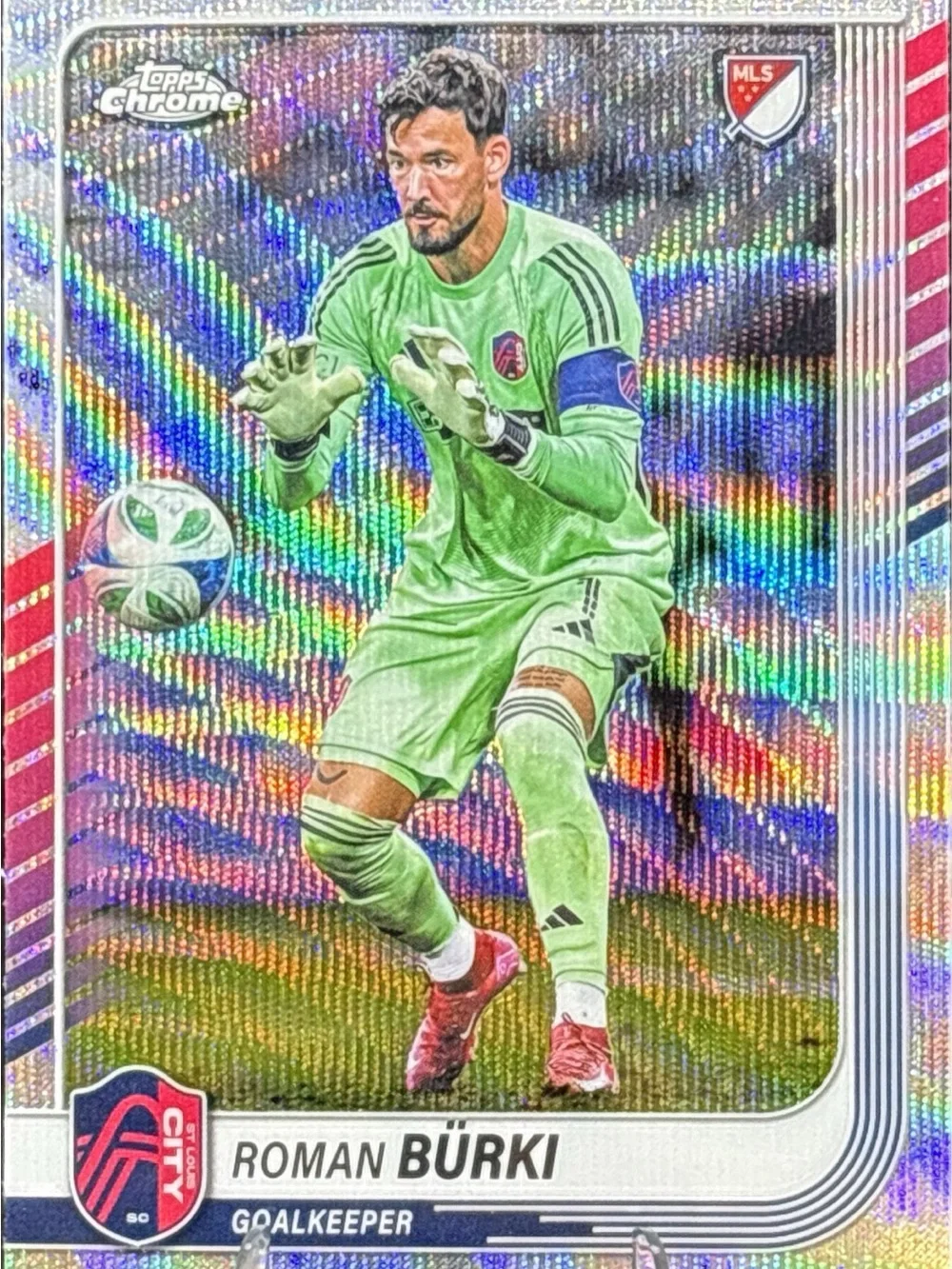 Topps Chrome MLS Roman Bürki Goalkeeper Card- Refractor